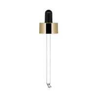 Dropper collar SKY glossy gold with black nitrile pipette for 100 ml Ego bottle and 50 ml Pure bottle