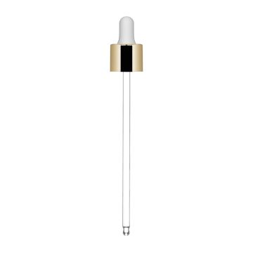 Compte-gouttes Vip 5 ml or brillant avec pipette blanc