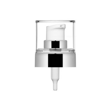 Pompe Crème Ice 20/400 métallisé argent brillant + capuchon PETG transparent