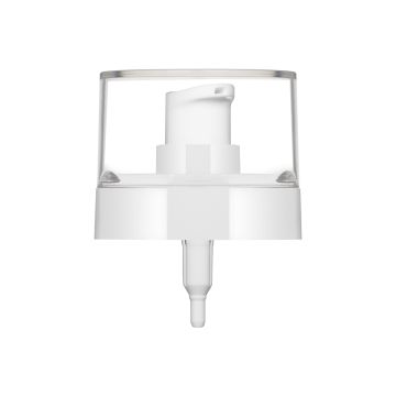 Pompe Crème Snow 20/400 blanc brillant + capuchon Styrolux transparent