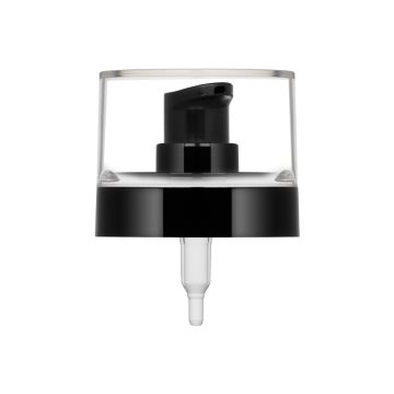 Pompe Crème Snow 20/400 noir brillant + capuchon Styrolux transparent