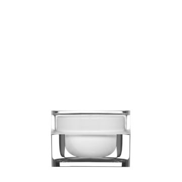 Cipro 30 ml Dose Acryl außen transparent und innere weiße Tasse