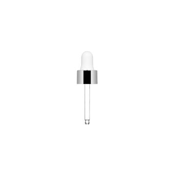 Compte-gouttes Mirò 3 ml argent + pipette blanche