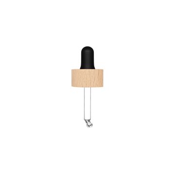 Compte-gouttes Rewood bois blanchie avec pipette en nitrile noir pour Flacon Heavy 100 ml