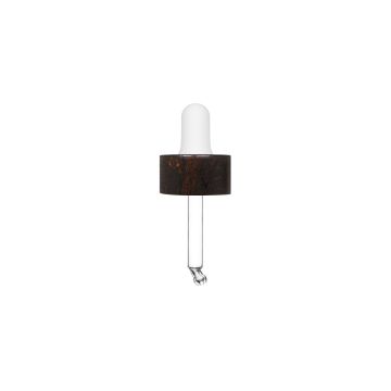 Compte-gouttes Rewood bois wengé avec pipette en nitrile blanc pour FlaconLuxe 30 ml