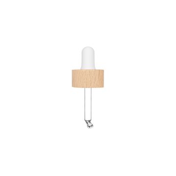 Compte-gouttes Rewood bois naturel avec pipette en nitrile blanc pour Flacon Ego 100 ml | Flacon Pure 50 ml 