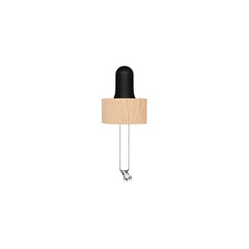 Compte-gouttes Rewood bois naturel avec pipette en nitrile noir pour Flacon Himiko 30 ml |Pockii 30 ml
