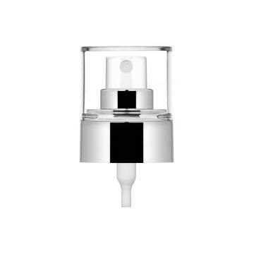 Bomba de spray Ice 24/410 metalizada plata brillante + tapón Styrolux transparente