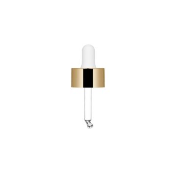 Cuentagotas Sky oro brillante con pipeta de nitrilo blanca para Frasco Sky 15 ml