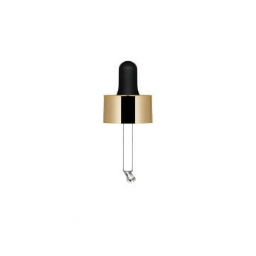 Dropper Urban Luxury oro lucido con pipetta in nitrile nera per Flacone Ego 30 ml 