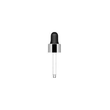 Compte-gouttes Mirò 3 ml argent + pipette noire