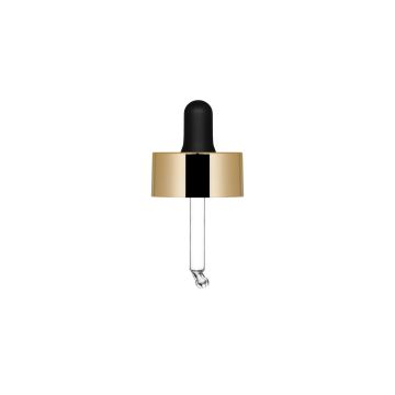Glänzende goldene Pipette mit schwarzer Nitril-Pipette für Luxe 30 ml Flasche