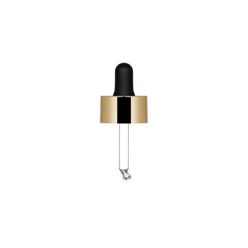 Glänzende goldene Pipette mit schwarzer Nitril-Pipette für Himiko 30 ml und Pockii 30 ml Flasche