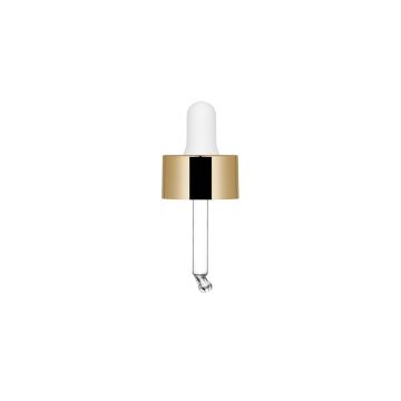Sky Pipette glänzend gold mit weißer Nitril-Pipette für Himiko 30 ml | Pockii 30 ml Flasche