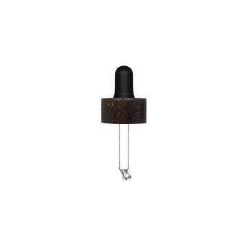 Rewood Wengè Wood Dropper with Black Nitrile Teat for Infusion 50 ml Bottle