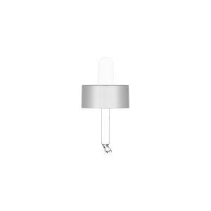 Girotondo Matte Silver Dropper with White Nitrile Teat for Heavy 30 ml Bottle