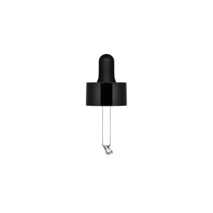 Sky Glossy Black Dropper with Black Nitrile Teat for Pure 30 ml Bottle