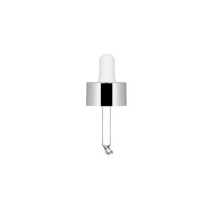 Dropper collar SKY glossy silver with white nitrile pipette for 100 ml Ego bottle and 50 ml Pure bottle