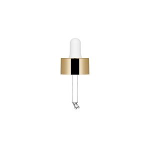 Sky Shiny Gold Dropper with White Nitrile Teat for Pure 100 ml Bottle