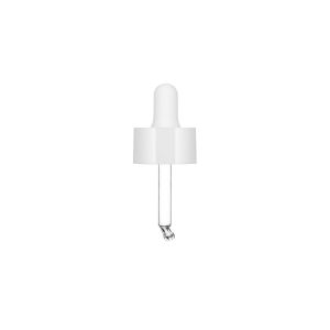 Dropper collar SKY glossy white with white nitrile pipette for 30 ml Ego bottle