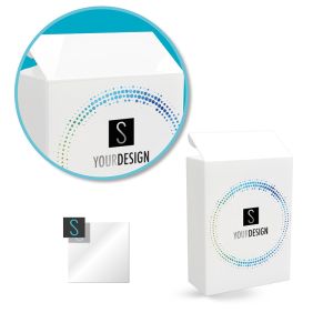 Astuccio plastificato opaco con stampa in quadricromia e stampa a caldo argento per Flacone Heavy 250 ml 20/400 