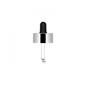 Dropper Girotondo argento lucido con pipetta in nitrile nera per Flacone Pure 50 ml 