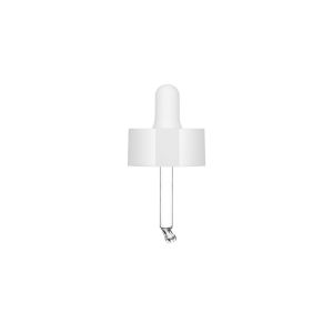 Dropper glossy white with nitrile pipette for Heavy glass bottle 15 ML 