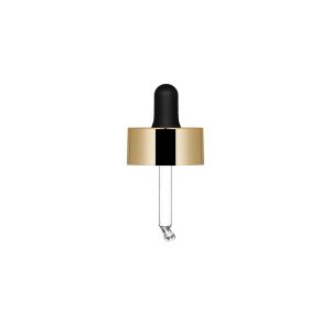 Dropper glossy gold with black nitrile pipette for Heavy glass bottle 15ML   