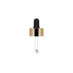 Cuentagotas Sky oro brillante con pipeta de nitrilo negra para Frasco Himiko 30 ml | Pockii 30 ml