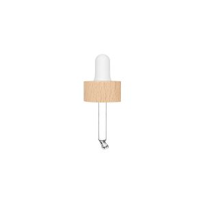 Dropper collar REWOOD natural beech with white nitrile pipette for 30 ml Ego bottle