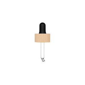 Dropper Rewood natural beech with black nitrile pipette for Heavy 50 ml bottle