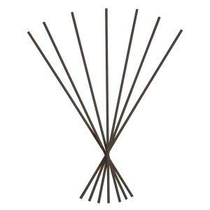 Set of 7 black sticks 4 mm ht 33 cm