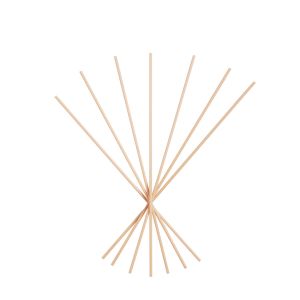 Set of 7 natural wooden sticks 3 mm ht 25 cm