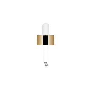 Cuentagotas Sky oro brillante con pipeta de nitrilo blanca para Frasco Sky 15 ml