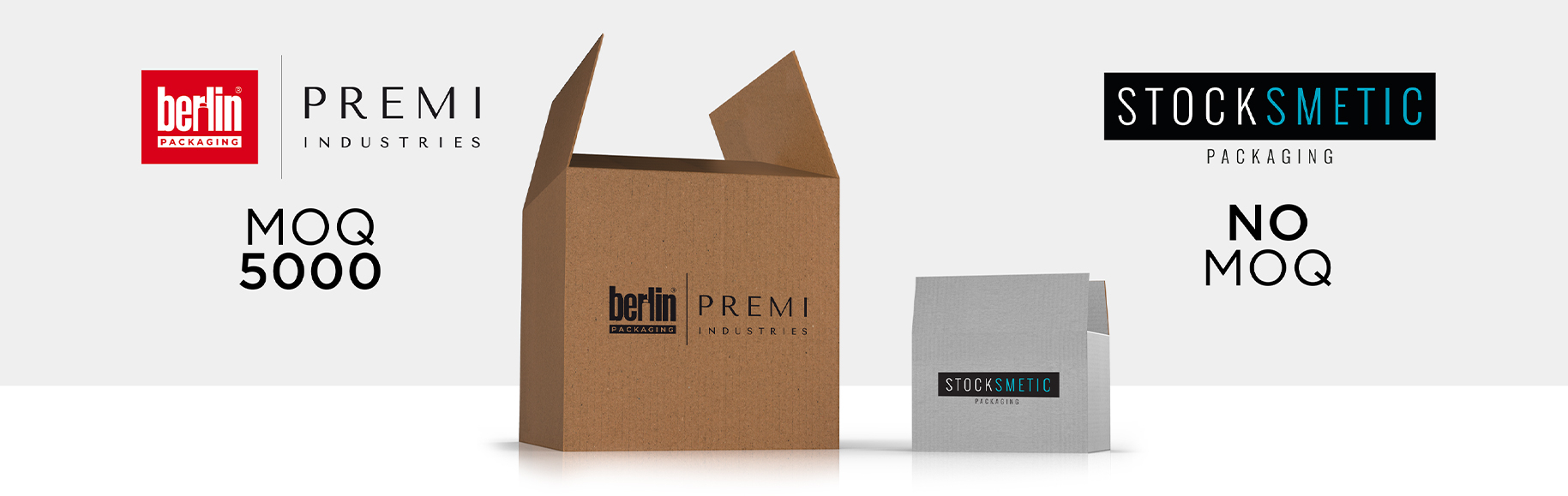 Stocksmetic da oggi ti dà accesso ai prodotti di Berlin Packaging | Premi Industries senza MOQ