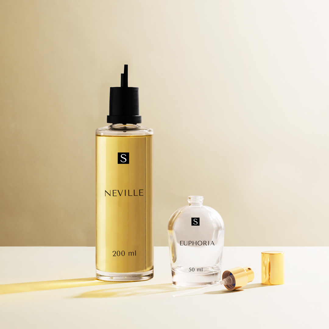 Euphoria Collection. Refill twist cap glass bottle