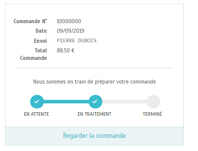 Une section pour suivre vos commandes 